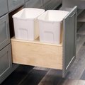 Meadow Lane Double White 50 Qt. Pull Out Bottom Mount Waste Container ML.1401.02.MA.WH-SB-B